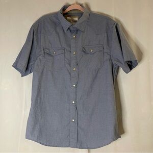 🐴 Ditch Plains western‎ button Down Shirt men XL BLUE short sleeve